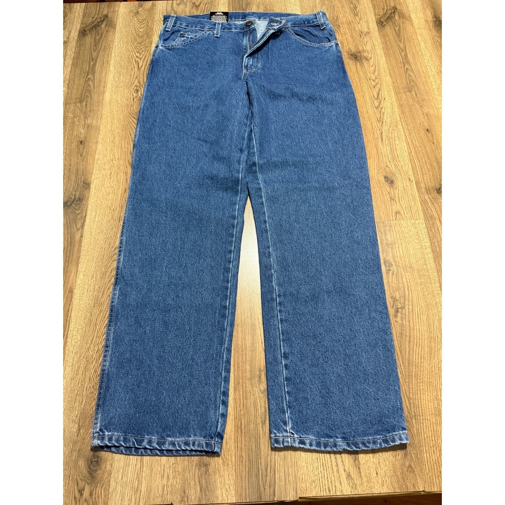 NWT Dickies Jeans Mens Size 34x30 Blue Denim Jeans Regular Fit Straight Leg